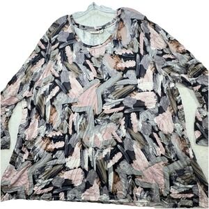 LOGO Lori Goldstein Women's Plus Size 4X Tunic Top Jersey Knit Pockets Stretch